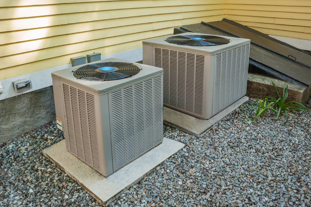 Residential AC units ready for free service call ac repair katy tx with energy-efficient outdoor cooling setup.
