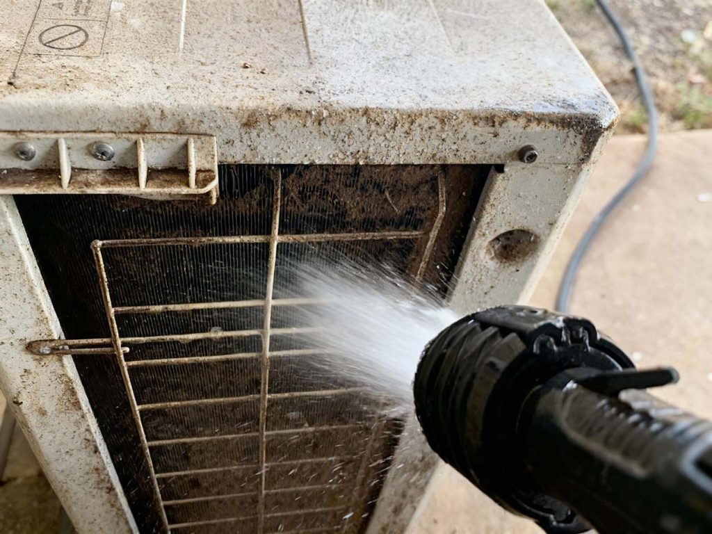 High-pressure coil cleaning during urgent HVAC service – same day AC repair Katy TX