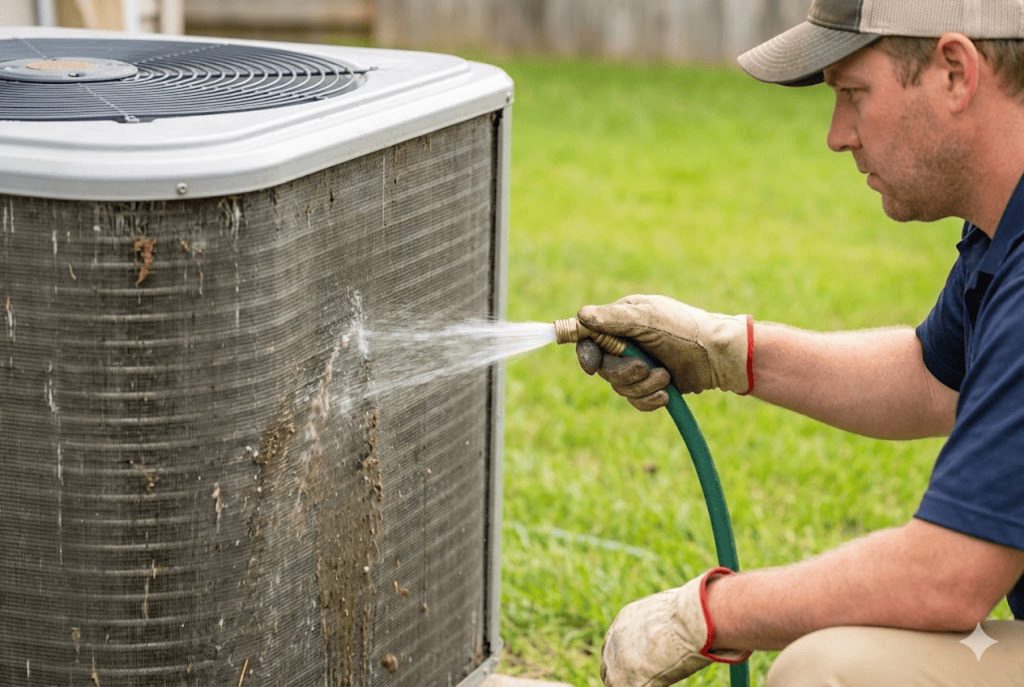 Routine ac maintenance Katy TX includes cleaning condenser coils to boost cooling performance and energy efficiency