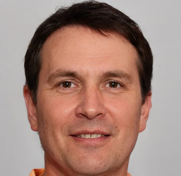 Headshot of a smiling middle-aged male homeowner recommending an expert Goodman AC repair Katy TX company for cooling.